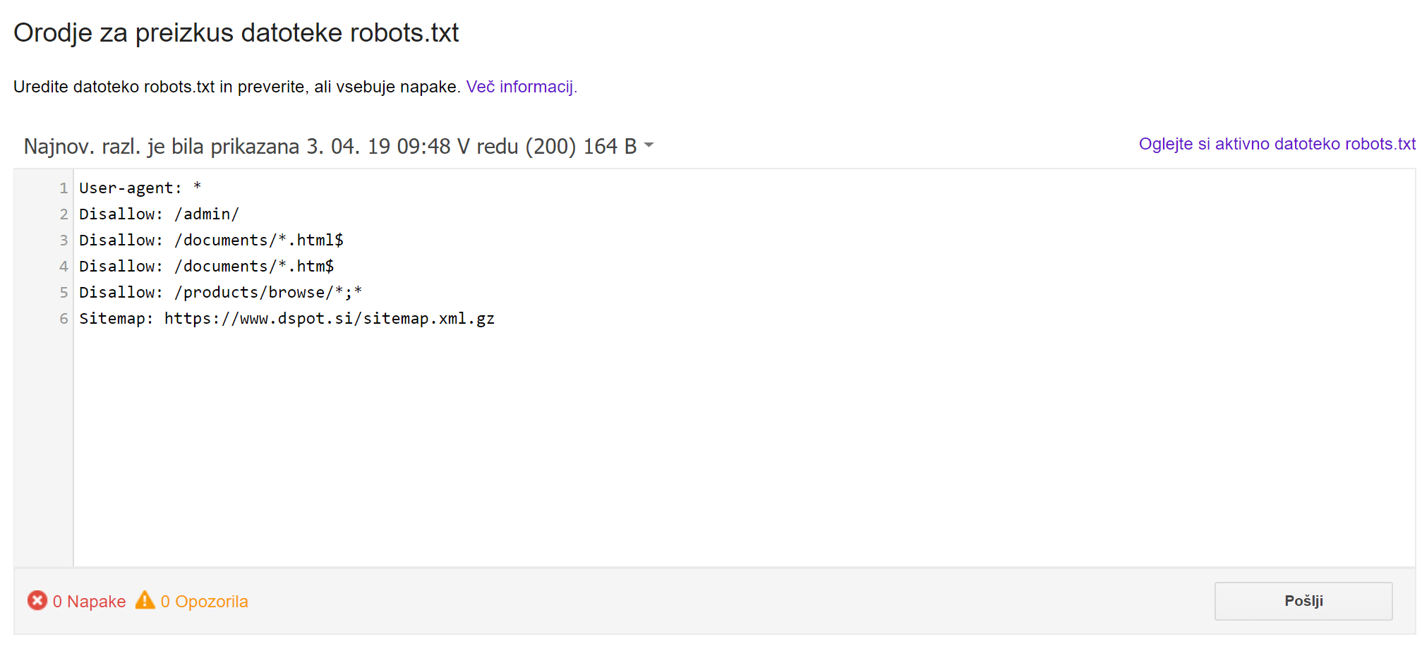 Kako izgleda datoteka robots.txt?