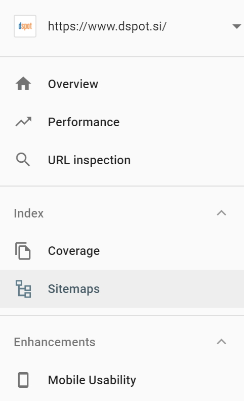 Dodaj sitemap v Google Search Console