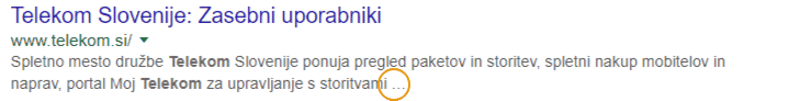 Dolžina meta opisa.