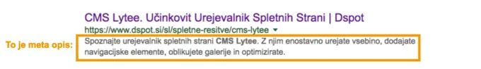 Kako izgleda meta opis?
