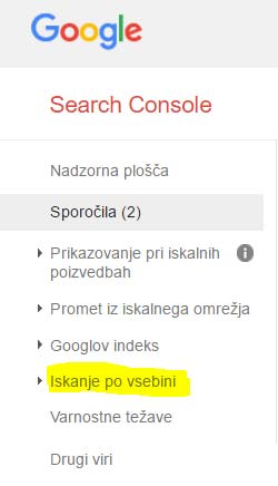 Iskanje po vsebini