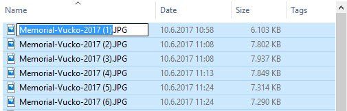 Preimenovanje fotografij v File explorerju